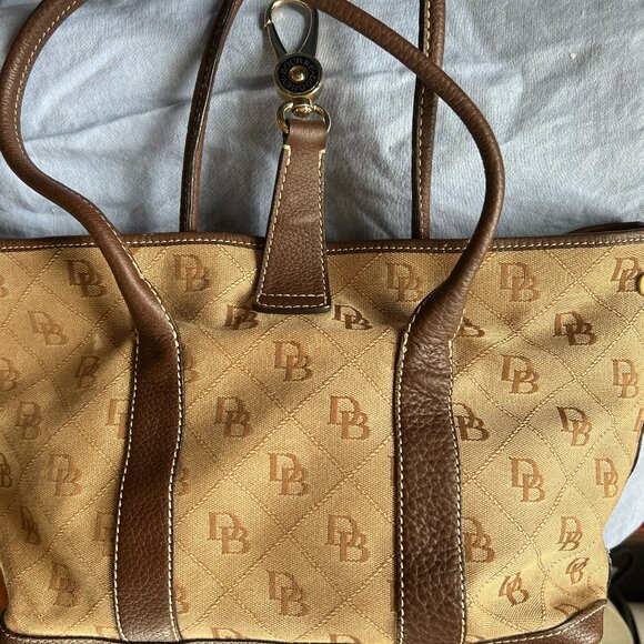 Dooney & Bourke Handbags - Dooney & Bourke Medium Retro Fabric Tote with Leather Handles